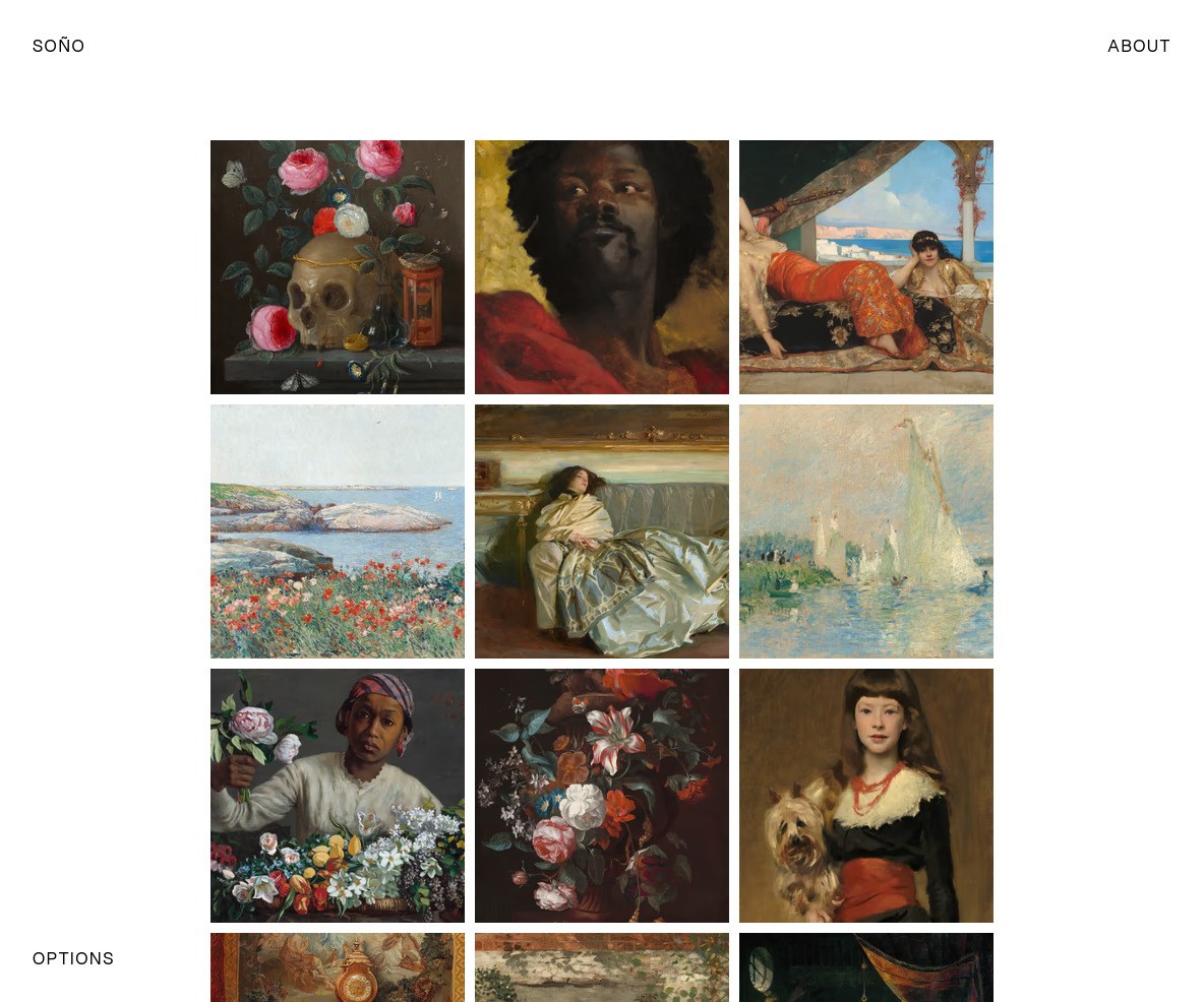 Image gallery. Thumbnails are cropped to squares of the same size and displayed in a grid.
